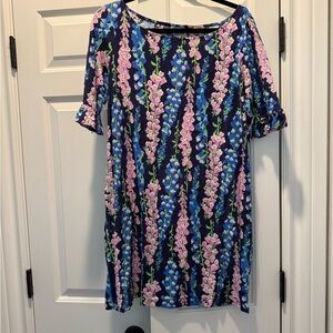 LILLY PULITZER Floral Blue and Pink Women's Dress